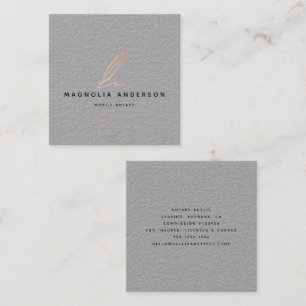 Notar Public Signing Agent Rose Gold Foil Quill Quadratische Visitenkarte