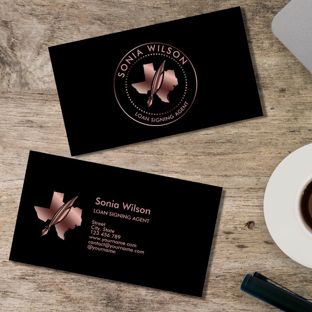 Notar Public Texas Briefmarke Loan Signing Agent Visitenkarte (Von Creator hochgeladen)