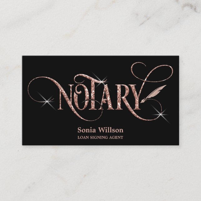 Notar-Rose-Gold-Hypothekenschreiber Visitenkarte (Vorderseite)