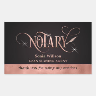 Notar Rose Gold-Kredit-Unterzeichnung Dankeschön Rechteckiger Aufkleber