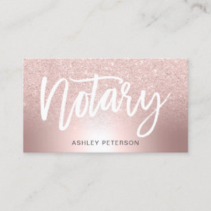 Notar-RosengoldGlitter ombre metallische Folie Visitenkarte