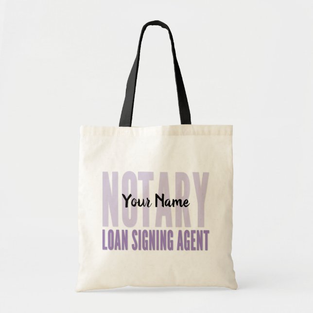 Notar-Signatur-Agent Lila Schriftart kundenspezifi Tragetasche (Vorne)