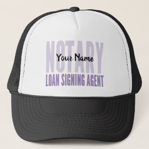 Notar-Signatur-Agent Lila Schriftart kundenspezifi Truckerkappe