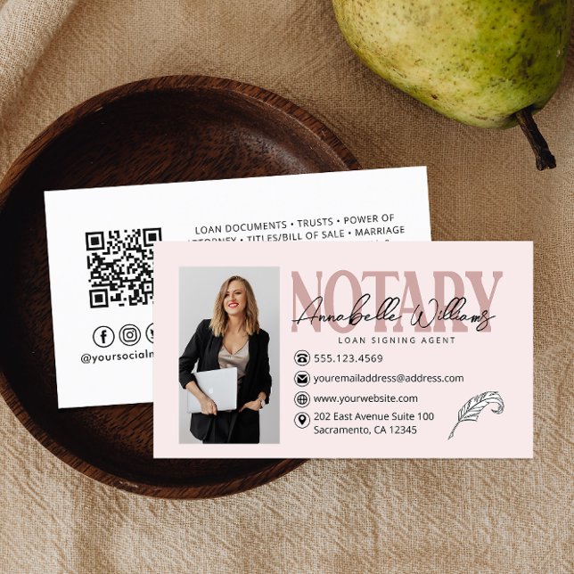 Notar Signatur Agent QR Code Foto Visitenkarte (Von Creator hochgeladen)