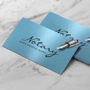 Notar Signing Agent Modernes Licht Blau Visitenkarte