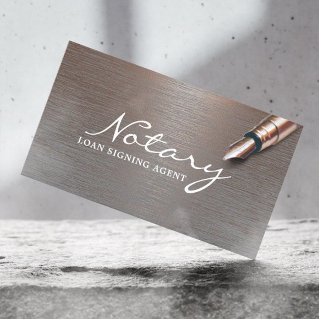 Notar Signing Agent Trendy Copper Metallic Visitenkarte (Von Creator hochgeladen)