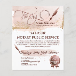 Notar- und Kreditsignierungs-Agent Rosa Rosa Fahne Flyer