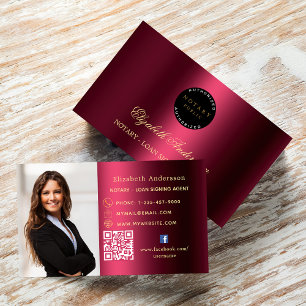 Notar Unterzeichnung Agent burgundy Foto QR Logo Visitenkarte