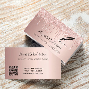 Notar Unterzeichnung Agent Rose Gold QR Code Visitenkarte