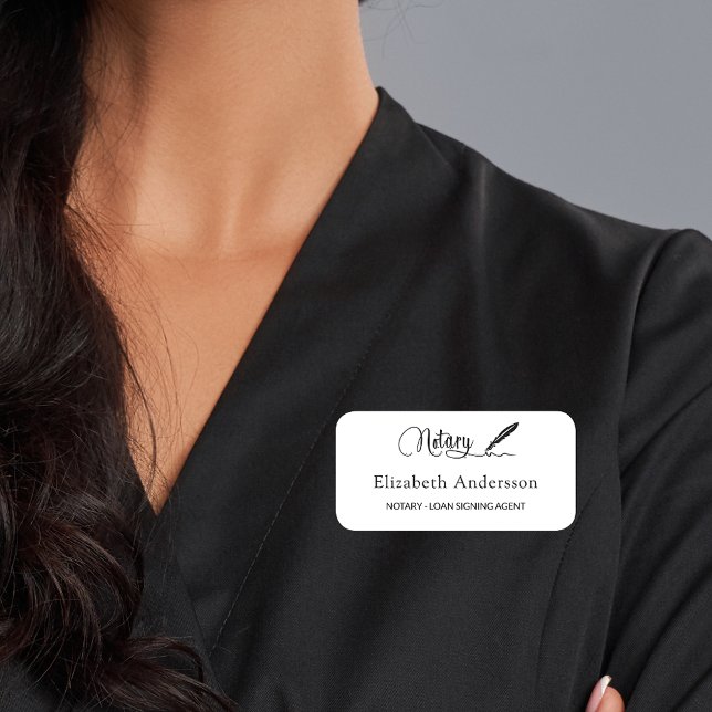 Notar Unterzeichnung Agent Weiß Drehbuch elegant Namensschild (Von Creator hochgeladen)