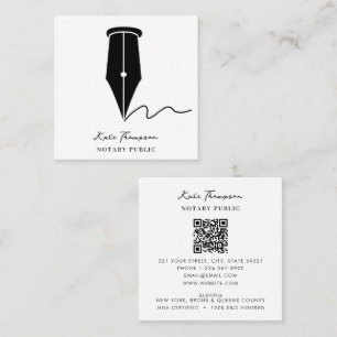 Notar-Unterzeichnungsagent Calligraphy QR Code Quadratische Visitenkarte