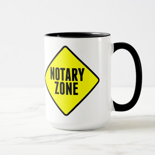 Notar Zone Gelbe Straßenzeichen Tasse (Rechts)