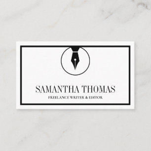 Notaragenten-Stift-Logo Freelance-Kalligrafie-Schr Visitenkarte