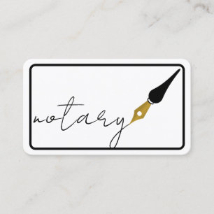 Notaragenten-Stift-Logo freiberuflicher Kalligrafi Visitenkarte