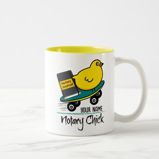Notarchiv auf der Skateboard - Kundenname Zweifarbige Tasse (Rechts)