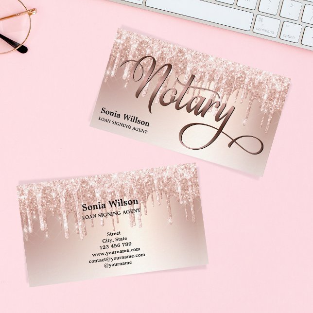 Notarchiv für Rose, goldfarbene Schreibfeder Visitenkarte (Von Creator hochgeladen)