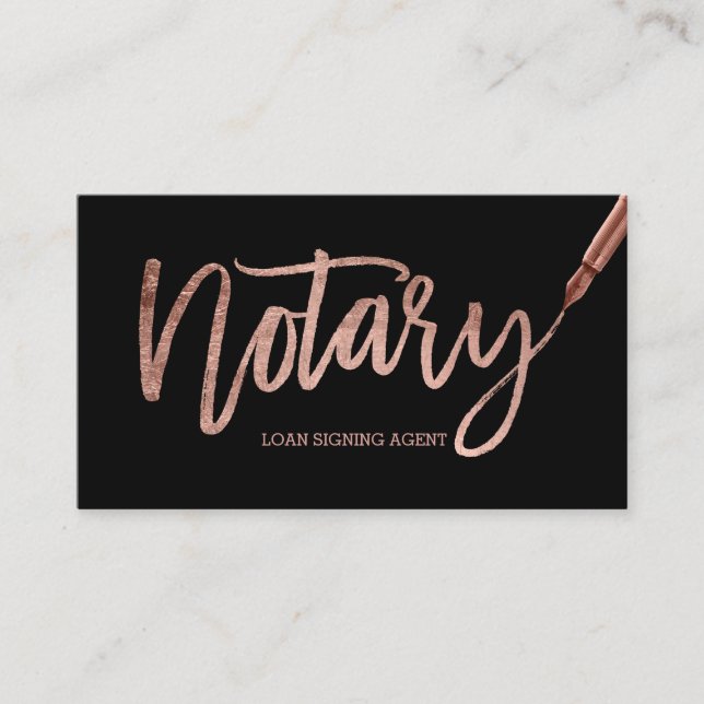 Notarchive, elegante Rose Goldtypografie Visitenkarte (Vorderseite)