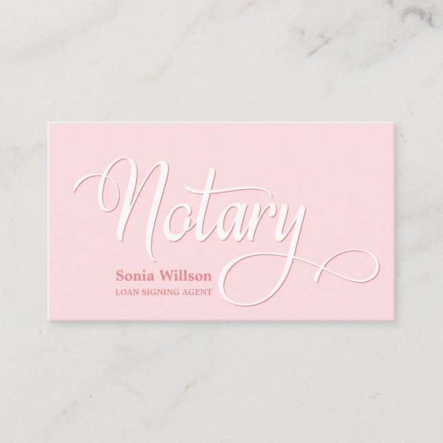 Notare elegante moderne, rot-rosa Typografie Visitenkarte (Vorderseite)