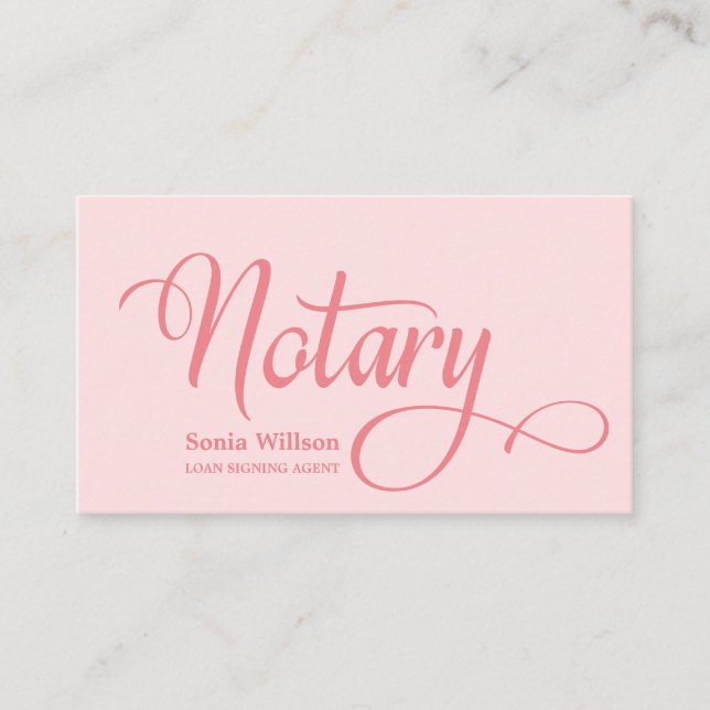 Notare elegante moderne, rot-rosa Typografie Visitenkarte (Vorderseite)