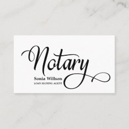 Notare elegante moderne schwarzweiße Typografie Visitenkarte
