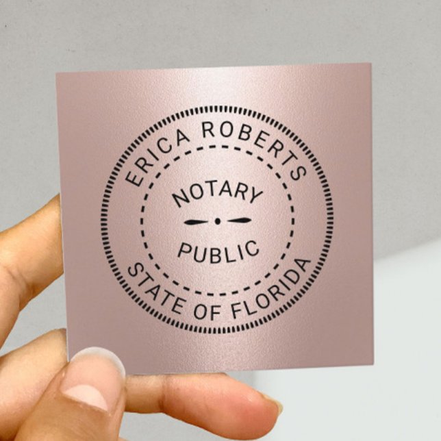 Notare öffentliche Briefmarke Moderne Rose Gold Me Quadratische Visitenkarte (Von Creator hochgeladen)