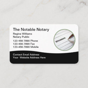 Notare Public Modern Business Cards Visitenkarte