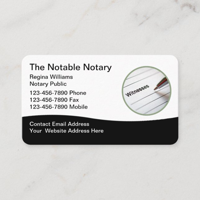 Notare Public Modern Business Cards Visitenkarte (Vorderseite)