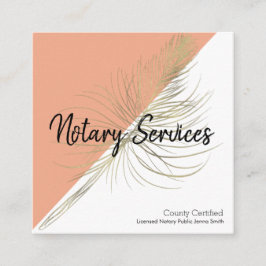 Notare Services Gold Business Orange Quadratische Visitenkarte