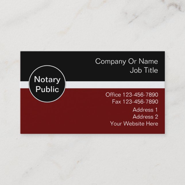 Notare Visitenkarten Visitenkarte (Vorderseite)