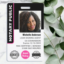 Notarkredit Signieren Agent Foto ID Pink