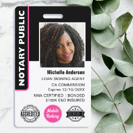 Notarkredit Signieren Agent Foto ID Pink Ausweis