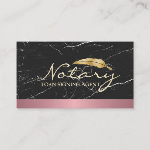 Notarkredit Signieren Agent Gold Border Black Marb Visitenkarte