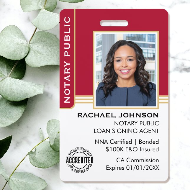 Notarkredit Signierung Agent ID Red Gold Ausweis (Von Creator hochgeladen)