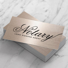 Notarkredit Signierung Agent Rose Gold Typografie Visitenkarte
