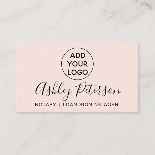 Notarlogo typografisch pink minimalistisch elegant visitenkarte (Vorderseite)