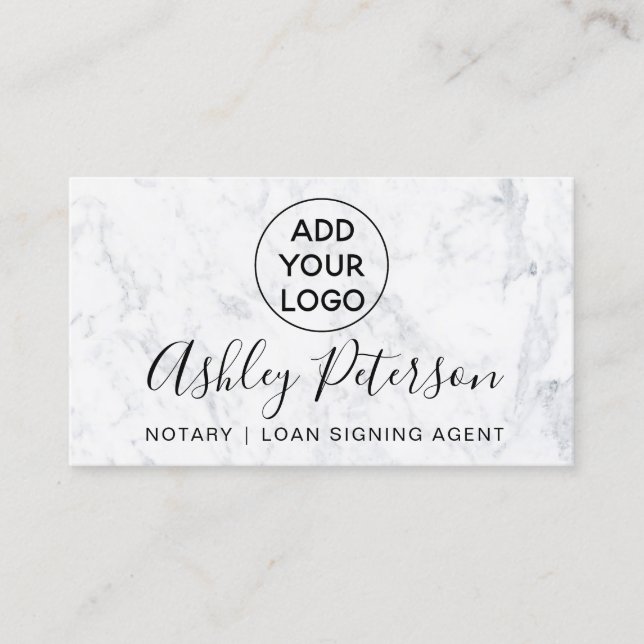 Notarlogotypographie-Marmorminimalist elegant Visitenkarte (Vorderseite)