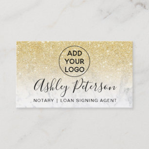 Notarlogotypographiemarmor Chic-GoldGlitter Visitenkarte