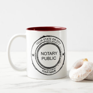 Notarname des öffentlichen Not leidenden Siegels S Zweifarbige Tasse