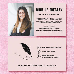 Notarsignatur für mobiles Agent Foto Rosa Visitenkarte