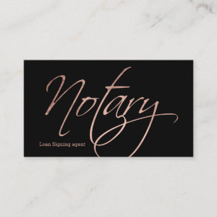 Notarskript-Imitat-Rosengoldtypographieschwarzes Visitenkarte