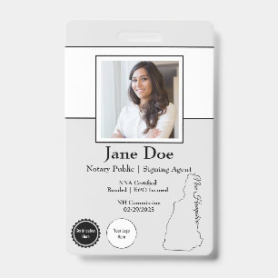 Notarstempel des Bundesstaates New Hampshire QR-Co Ausweis