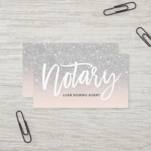 Notartypographie-Silber-Glitter erröten Rosa Visitenkarte