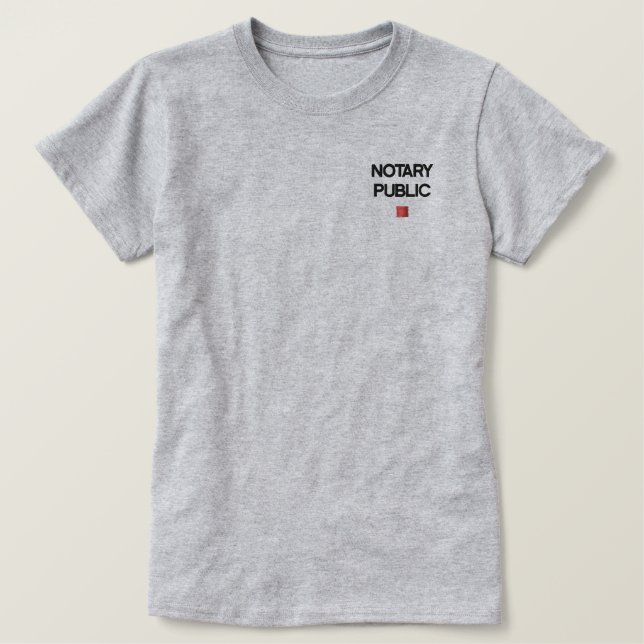 NOTARY BESTICKTES T-Shirt (Design vorne)