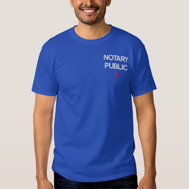 NOTARY BESTICKTES T-Shirt (Vorderseite)