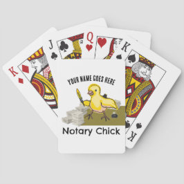 Notary Chick Yellow Feather Quill Customized Name Spielkarten
