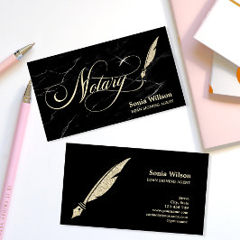 Notary Elegant Beruflich Feather Pen Visitenkarte