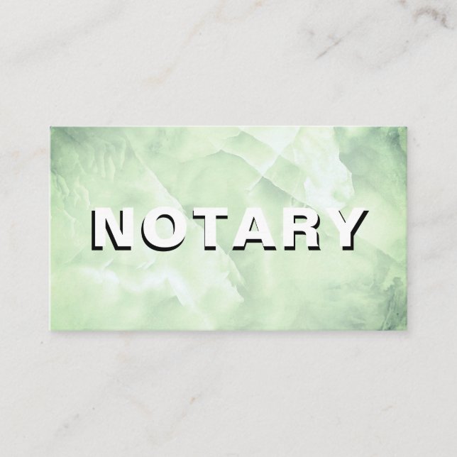 *~* NOTARY FOTO Green MARBLE Signature Agent Visitenkarte (Vorderseite)