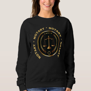 Notary Legal Scales Notariate Briefmarke Siegel Em Sweatshirt