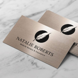 Notary Loan Signature Agent Modernes Gold Quill Lo Visitenkarte