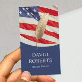 Notary Loan Signing Agent Gold Quill Pen Patriotic Visitenkarte